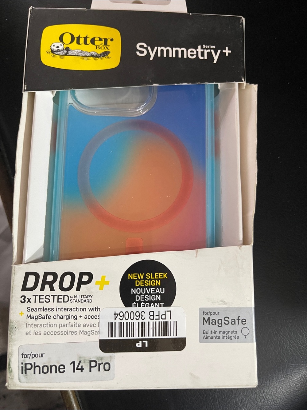 OtterBox Symmetry+ MagSafe iPhone 14 Pro Case - Blue and Orange Gradient